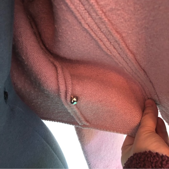 Vintage Lavender 100% Wool Cardigan Sweater Cropped 50s Jacket Silver Buttons - Picture 10 of 16